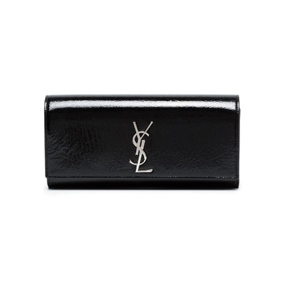 YSL saint Laurent black and silver Kate clutch new